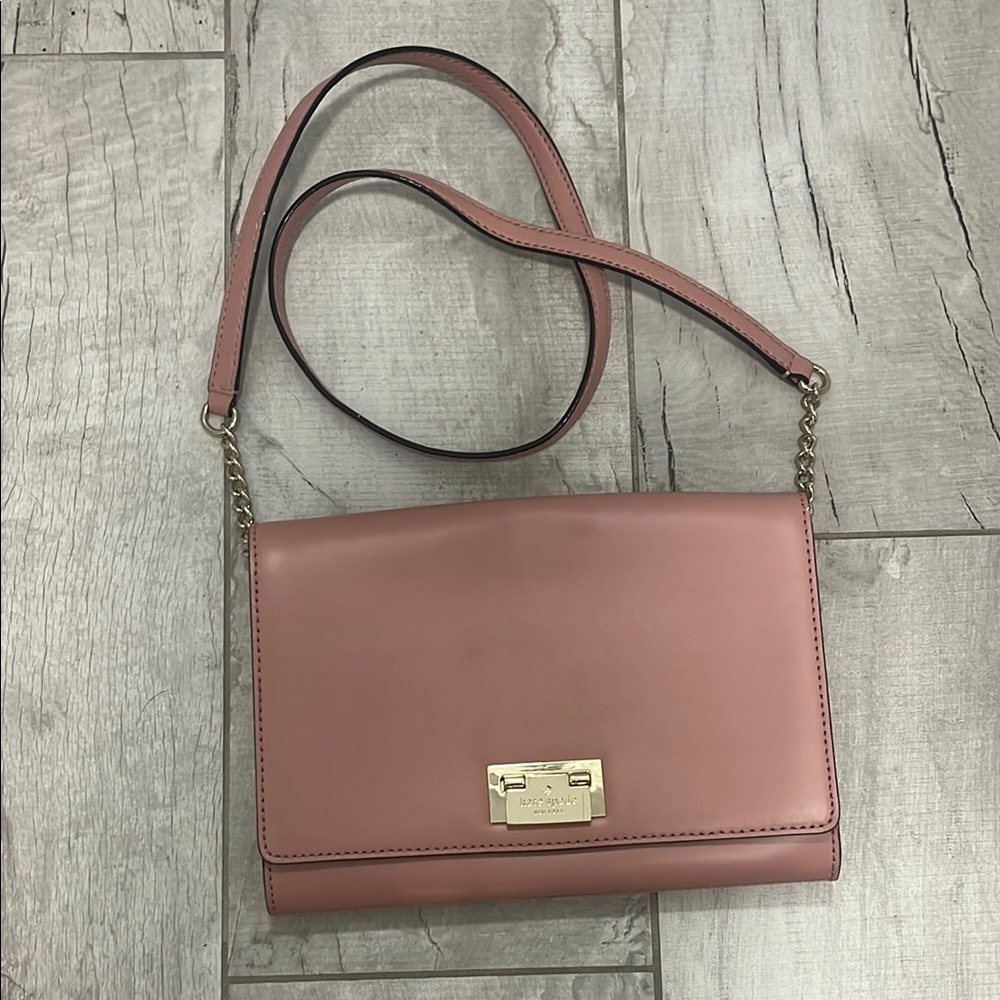Kate Spade Pink Crossbody Bag with Gold Hardware